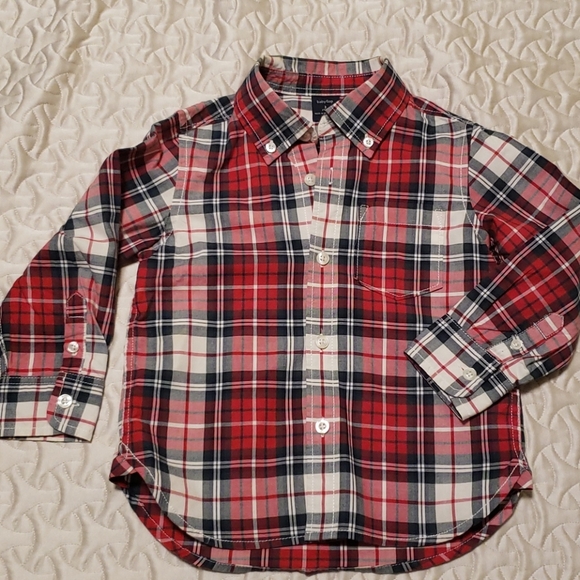 🔶️5 for $30🔶️ babyGap | Plaid button down shirt - Picture 1 of 4